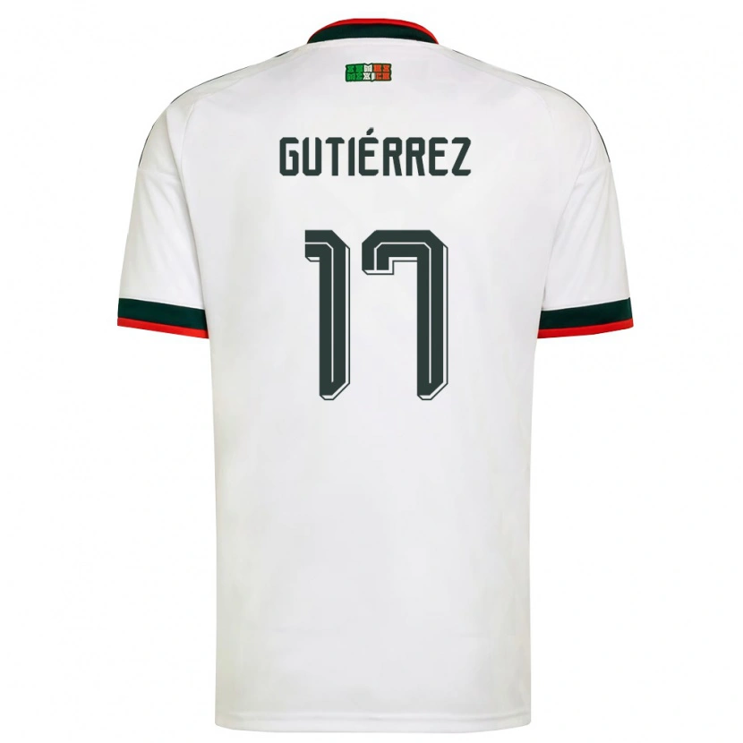 Danxen Dámské Mexiko Gerson Gutiérrez #17 Bílá Vínová Zelená Daleko Hráčské Dresy 26-28 Dres