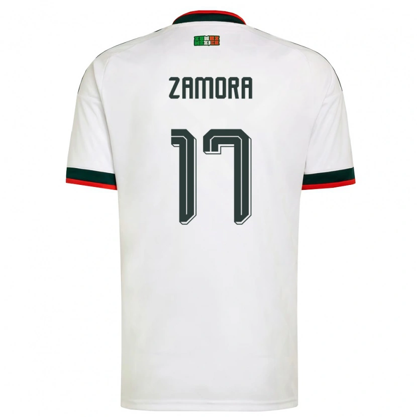 Danxen Dámské Mexiko Saul Zamora #17 Bílá Vínová Zelená Daleko Hráčské Dresy 26-28 Dres