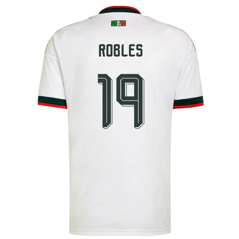 Danxen Dámské Mexiko Angel Robles #19 Bílá Vínová Zelená Daleko Hráčské Dresy 26-28 Dres