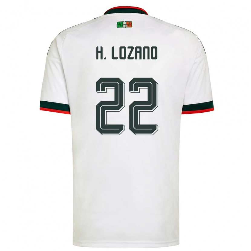 Danxen Dámské Mexiko Hirving Lozano #22 Bílá Vínová Zelená Daleko Hráčské Dresy 26-28 Dres