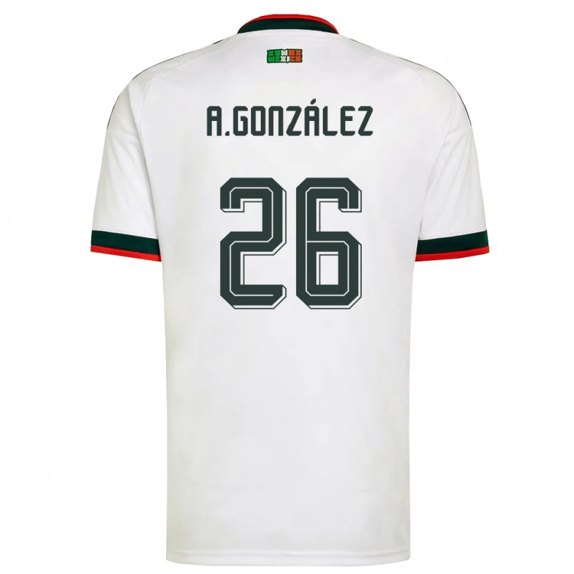Danxen Dámské Mexiko Armando González #26 Bílá Vínová Zelená Daleko Hráčské Dresy 26-28 Dres