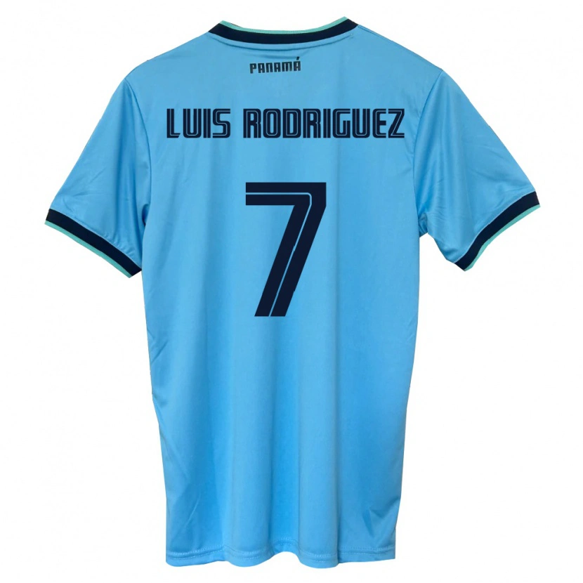 Danxen Dámské Panama José Luis Rodríguez #7 Nebeská Modrá Černá Daleko Hráčské Dresy 26-28 Dres