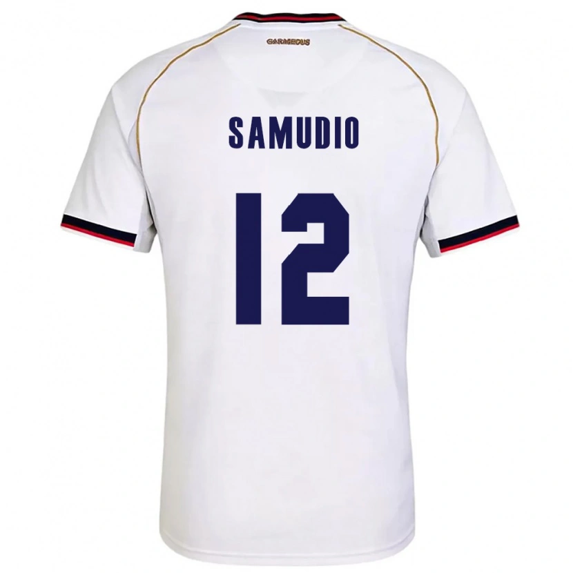 Danxen Dámské Panama César Samudio #12 Bílá Červená Daleko Hráčské Dresy 26-28 Dres
