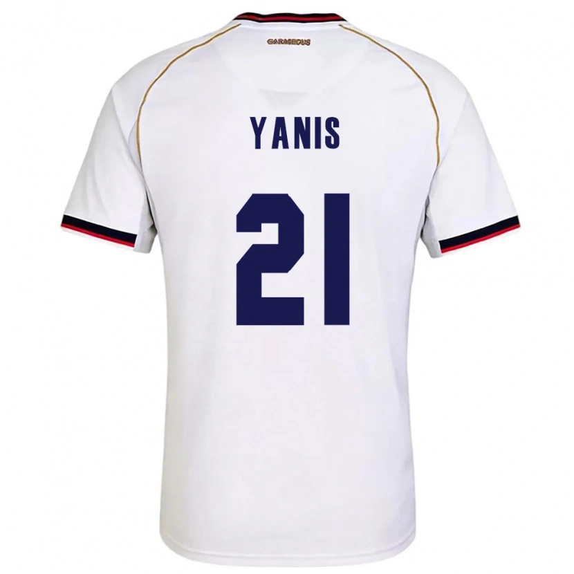 Danxen Dámské Panama César Yanis #21 Bílá Červená Daleko Hráčské Dresy 26-28 Dres