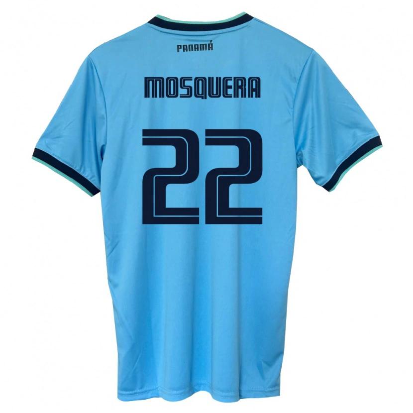 Danxen Dámské Panama Orlando Mosquera #22 Nebeská Modrá Černá Daleko Hráčské Dresy 26-28 Dres