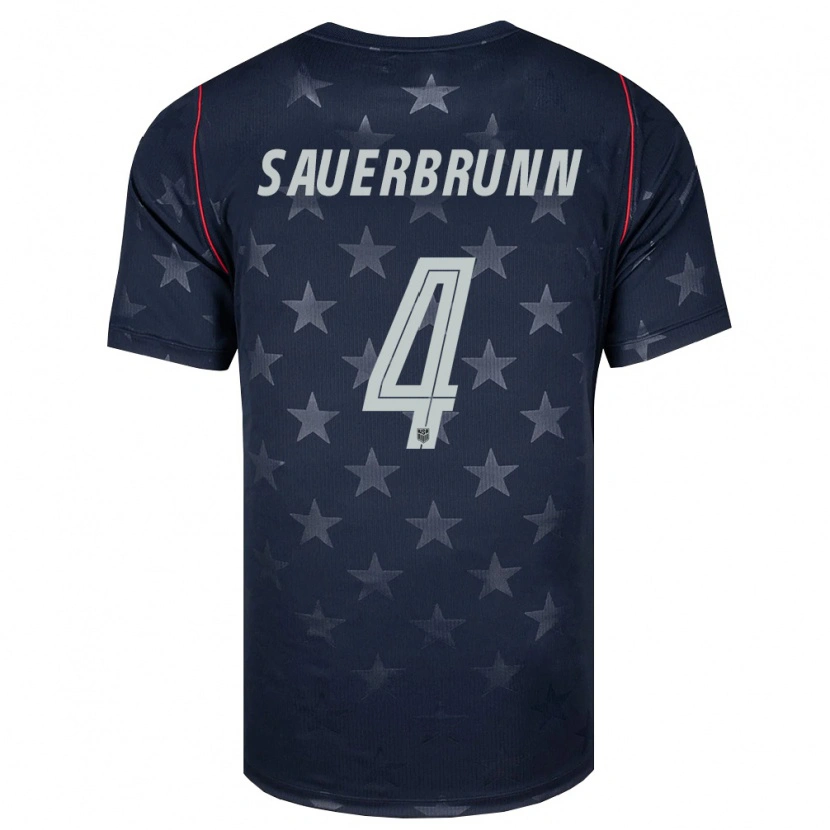 Danxen Dámské Spojené Státy Americké Becky Sauerbrunn #4 Černá Bílá Červená Daleko Hráčské Dresy 26-28 Dres