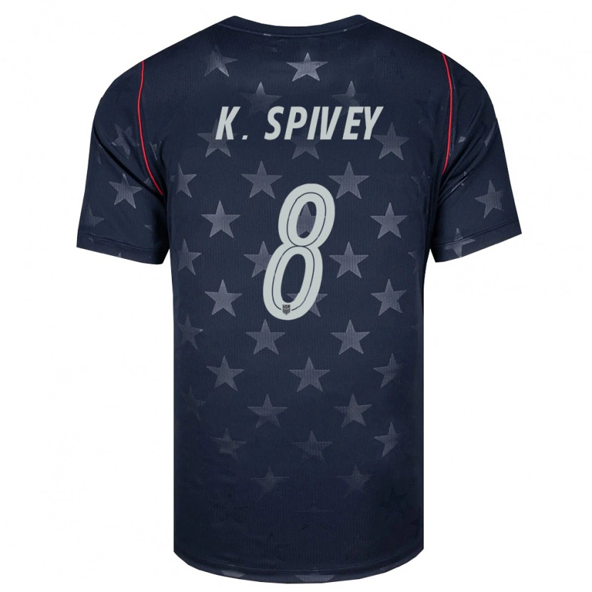 Danxen Dámské Spojené Státy Americké Kaedren Spivey #8 Černá Bílá Červená Daleko Hráčské Dresy 26-28 Dres