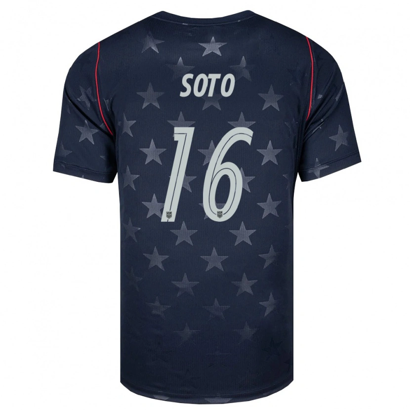 Danxen Dámské Spojené Státy Americké Ezekiel Soto #16 Černá Bílá Červená Daleko Hráčské Dresy 26-28 Dres