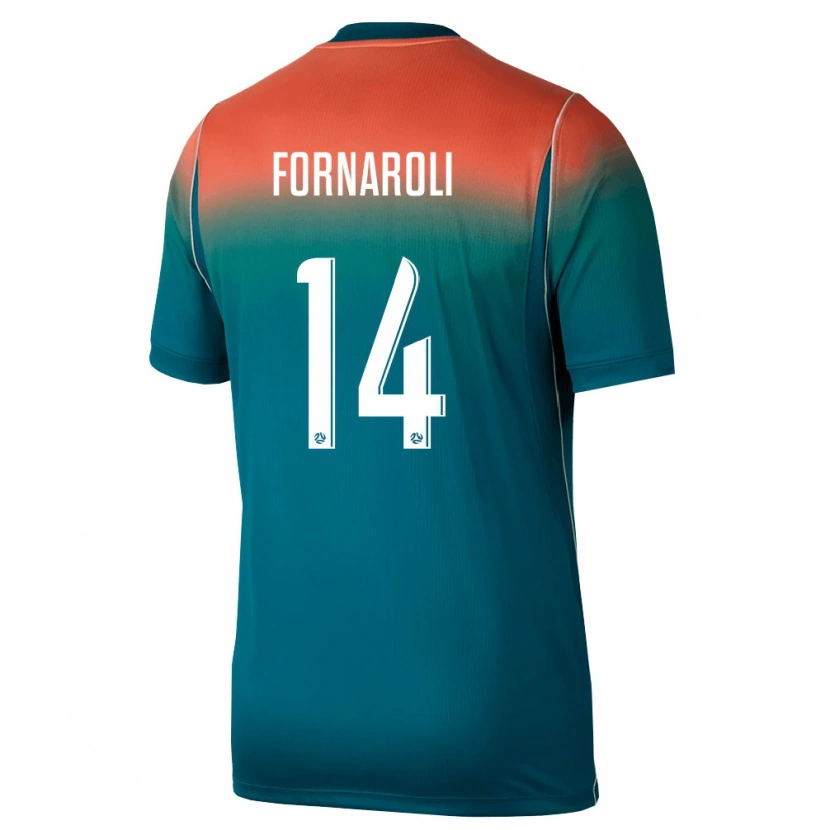 Danxen Dámské Austrálie Bruno Fornaroli #14 Zelená Růžová Daleko Hráčské Dresy 26-28 Dres