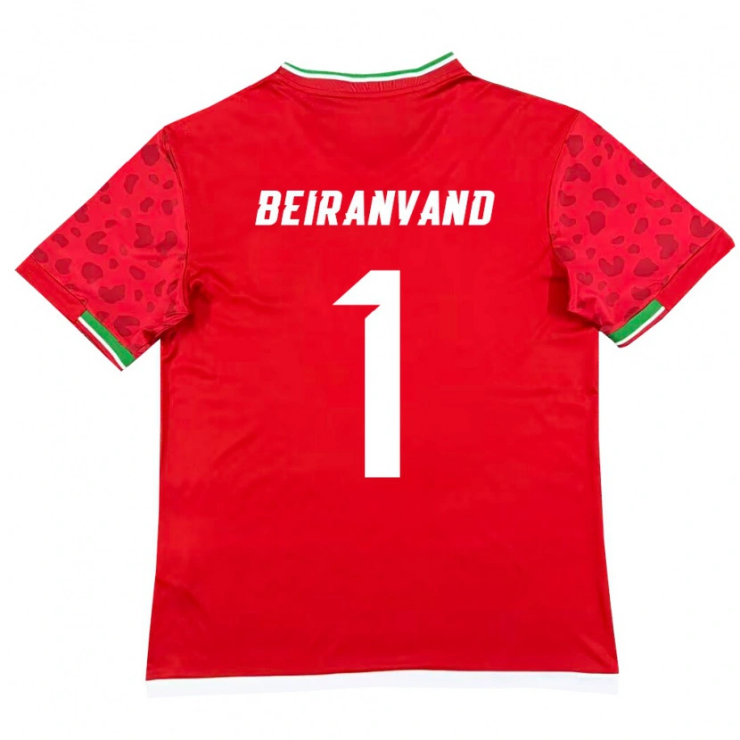 Danxen Dámské Írán Alireza Beiranvand #1 Červená Bílá Daleko Hráčské Dresy 26-28 Dres