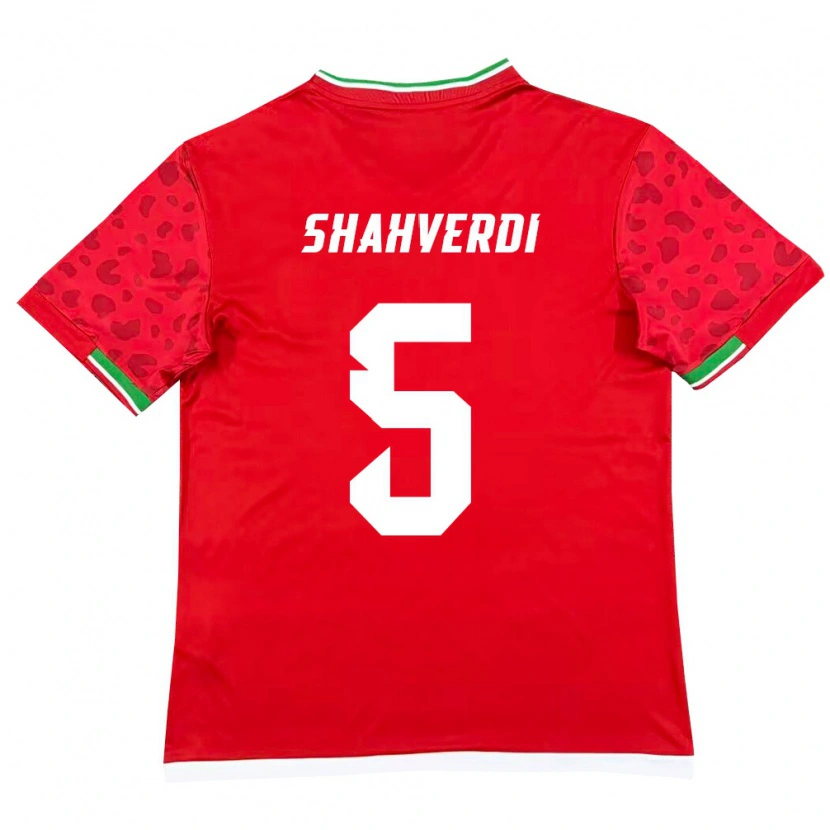 Danxen Dámské Írán Hosein Shahverdi #5 Červená Bílá Daleko Hráčské Dresy 26-28 Dres