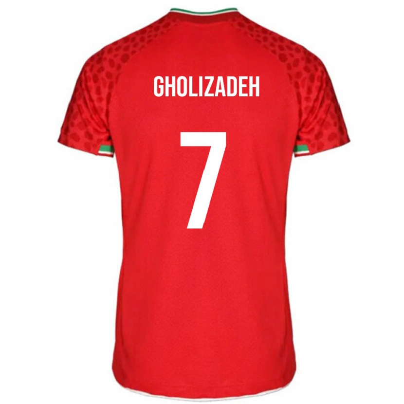 Danxen Dámské Írán Esmaeil Gholizadeh #7 Červená Bílá Daleko Hráčské Dresy 26-28 Dres