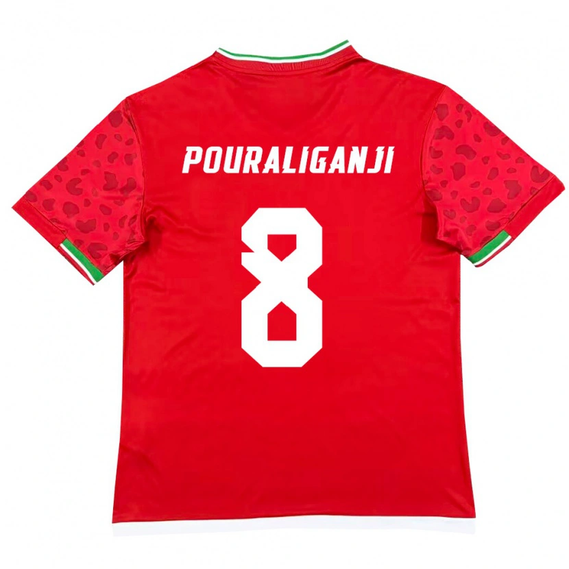 Danxen Dámské Írán Morteza Pouraliganji #8 Červená Bílá Daleko Hráčské Dresy 26-28 Dres