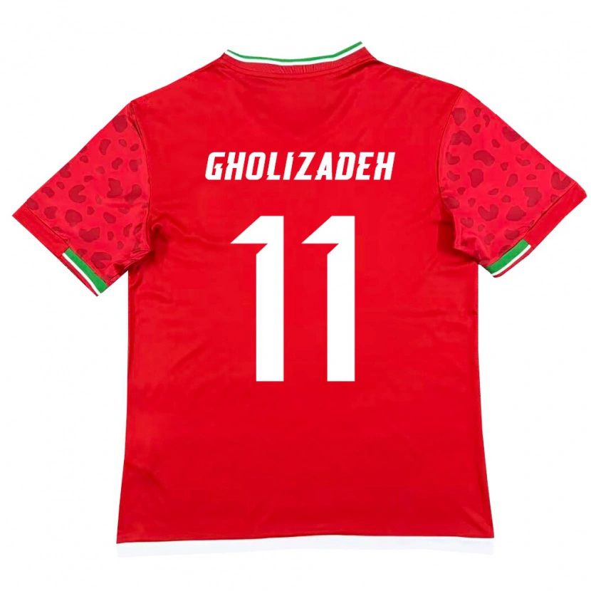 Danxen Dámské Írán Ali Gholizadeh #11 Červená Bílá Daleko Hráčské Dresy 26-28 Dres