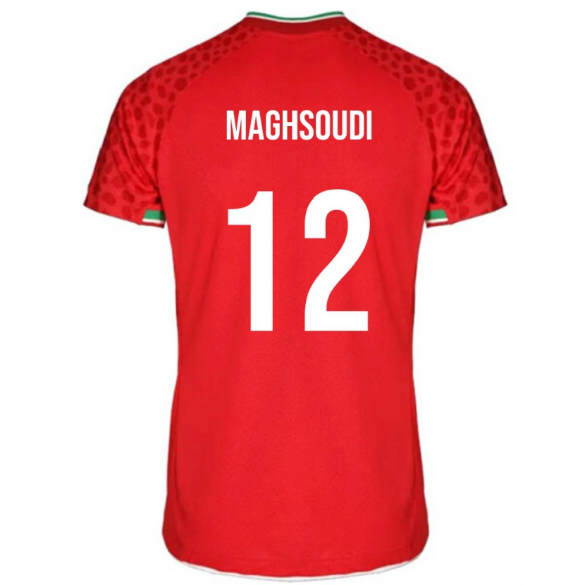 Danxen Dámské Írán Amirmehdi Maghsoudi #12 Červená Bílá Daleko Hráčské Dresy 26-28 Dres