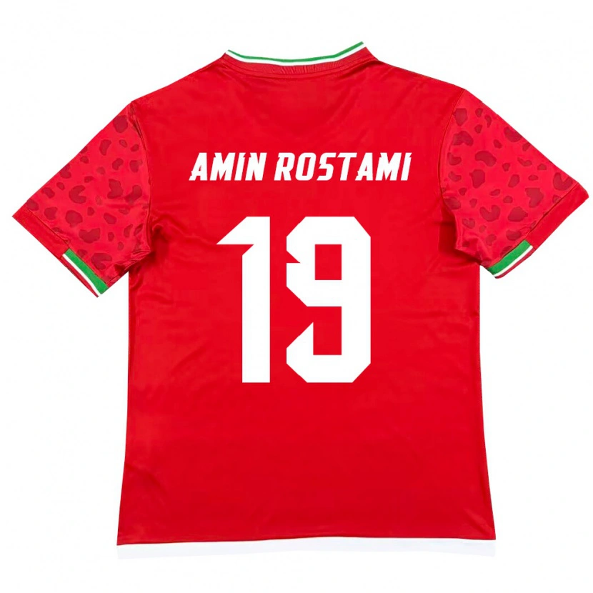 Danxen Dámské Írán Mohammad Amin Rostami #19 Červená Bílá Daleko Hráčské Dresy 26-28 Dres