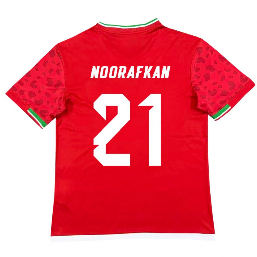 Danxen Dámské Írán Omid Noorafkan #21 Červená Bílá Daleko Hráčské Dresy 26-28 Dres
