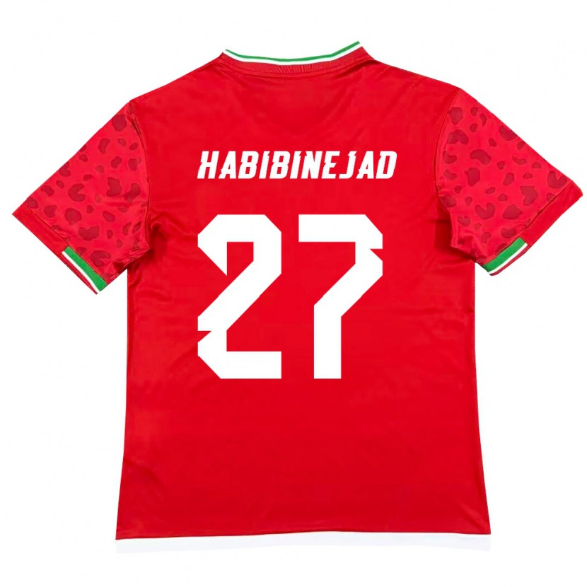 Danxen Dámské Írán Hadi Habibinejad #27 Červená Bílá Daleko Hráčské Dresy 26-28 Dres