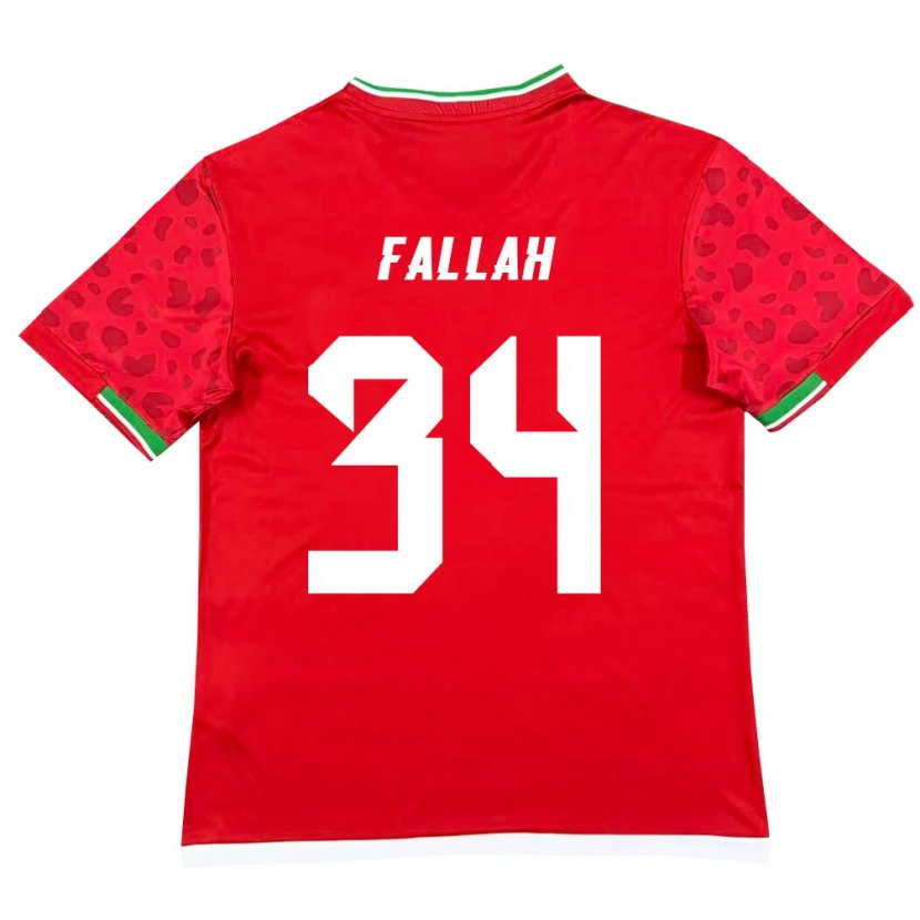 Danxen Dámské Írán Saman Fallah #34 Červená Bílá Daleko Hráčské Dresy 26-28 Dres