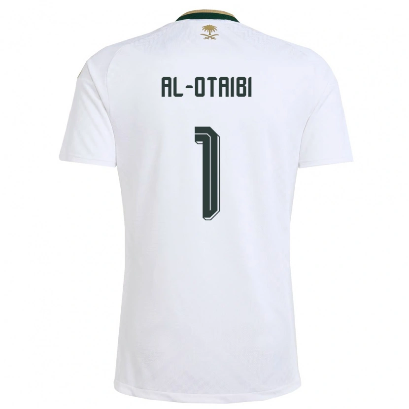 Danxen Dámské Saúdská Arábie Mohammed Al-Otaibi #1 Bílá Zelená Zlatá Daleko Hráčské Dresy 26-28 Dres
