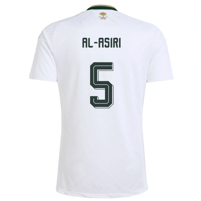 Danxen Dámské Saúdská Arábie Khalid Al-Asiri #5 Bílá Zelená Zlatá Daleko Hráčské Dresy 26-28 Dres
