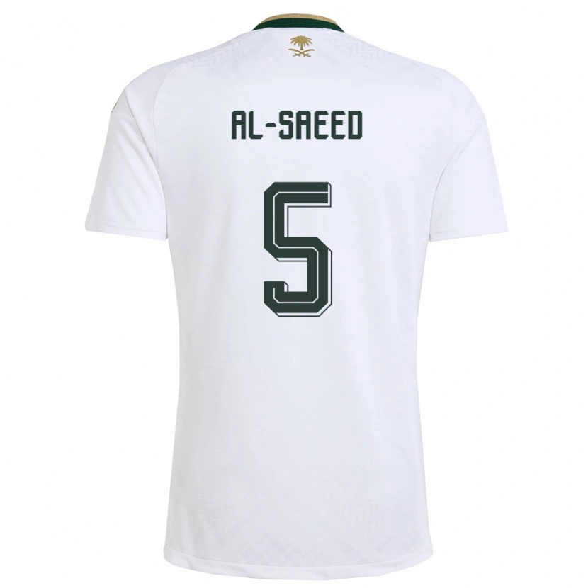 Danxen Dámské Saúdská Arábie Turki Al-Saeed #5 Bílá Zelená Zlatá Daleko Hráčské Dresy 26-28 Dres