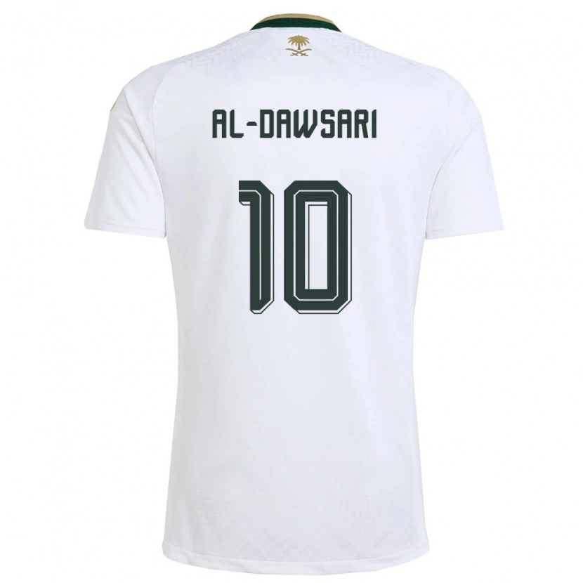 Danxen Dámské Saúdská Arábie Salem Al-Dawsari #10 Bílá Zelená Zlatá Daleko Hráčské Dresy 26-28 Dres