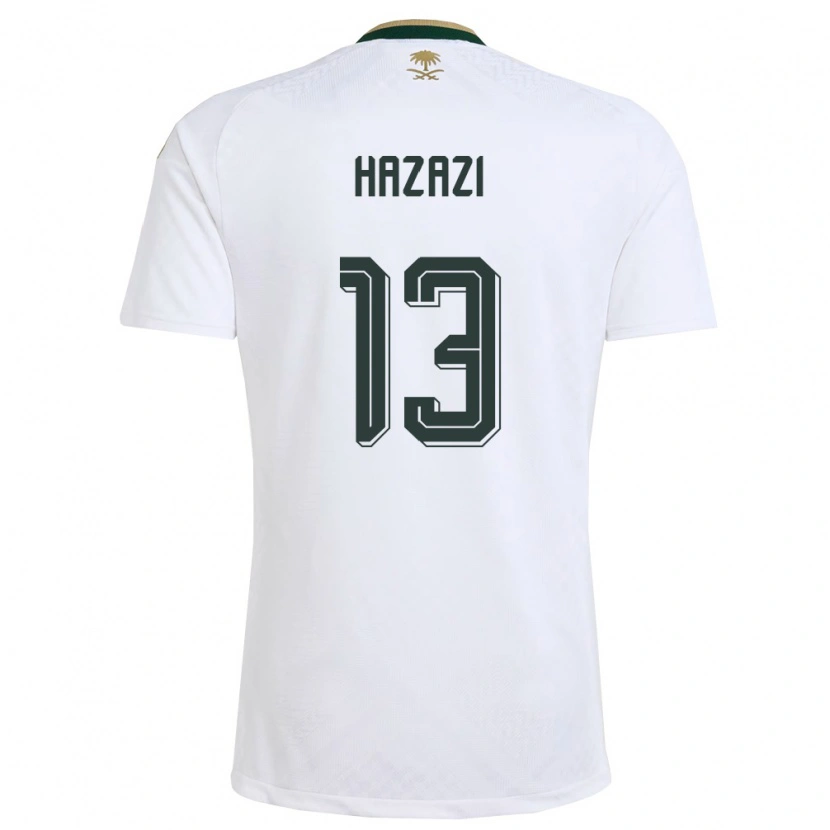 Danxen Dámské Saúdská Arábie Sulaiman Hazazi #13 Bílá Zelená Zlatá Daleko Hráčské Dresy 26-28 Dres
