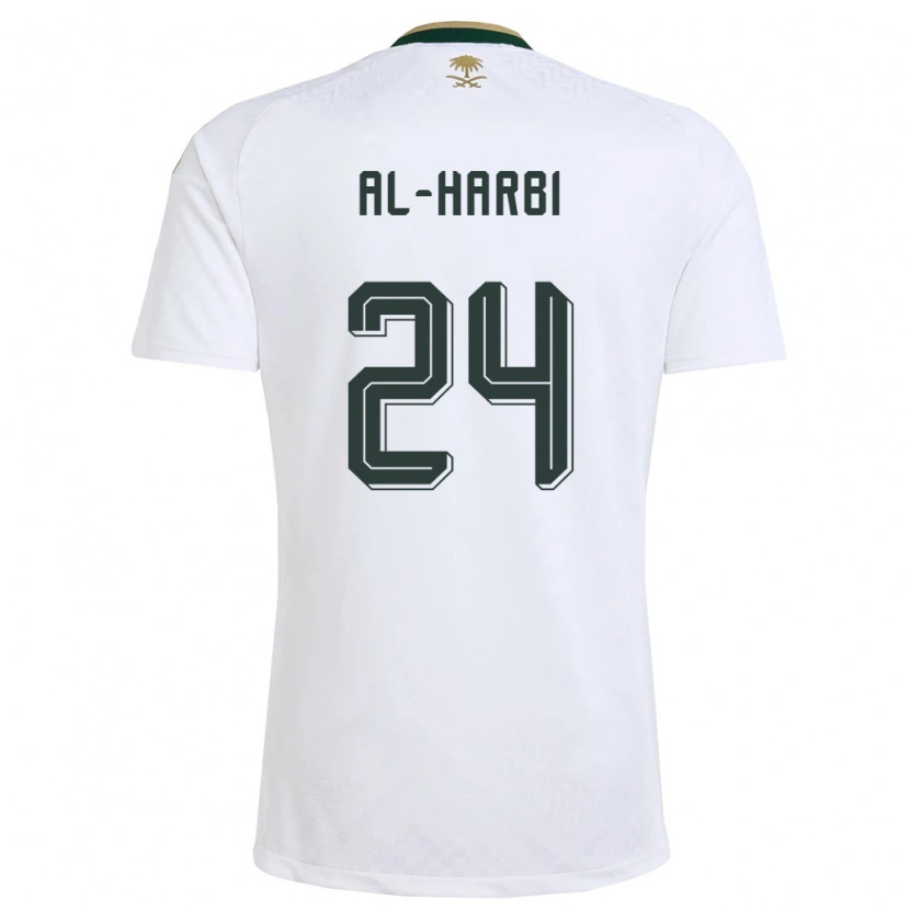 Danxen Dámské Saúdská Arábie Moteb Al-Harbi #24 Bílá Zelená Zlatá Daleko Hráčské Dresy 26-28 Dres