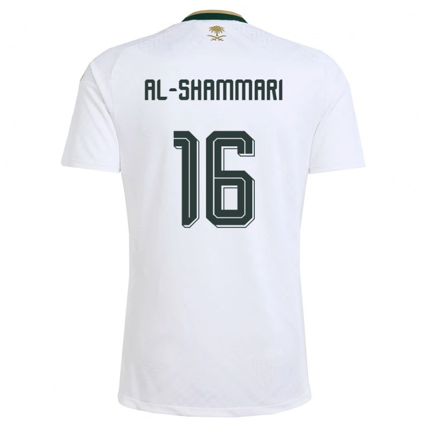 Danxen Dámské Saúdská Arábie Hamad Al-Shammari #16 Bílá Zelená Zlatá Daleko Hráčské Dresy 26-28 Dres