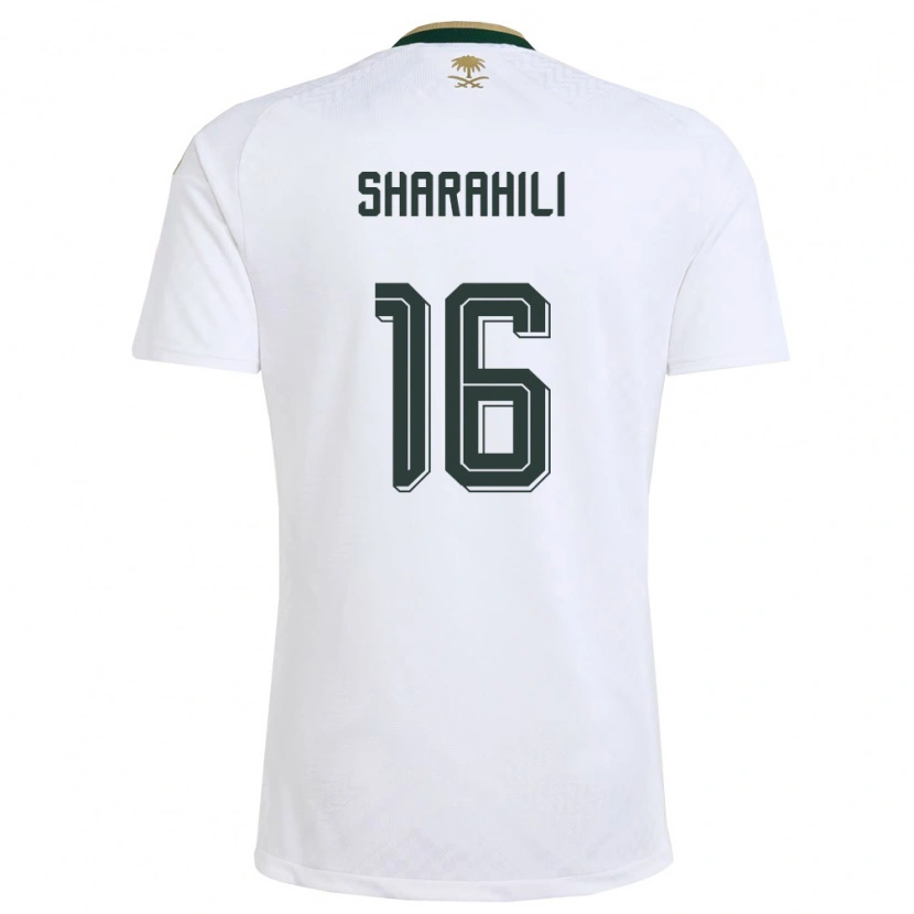 Danxen Dámské Saúdská Arábie Khalid Mashhour Sharahili #16 Bílá Zelená Zlatá Daleko Hráčské Dresy 26-28 Dres