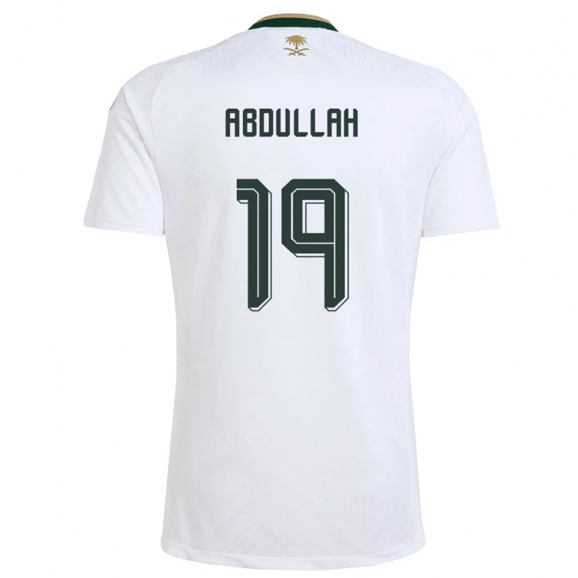 Danxen Dámské Saúdská Arábie Majed Abdullah #19 Bílá Zelená Zlatá Daleko Hráčské Dresy 26-28 Dres
