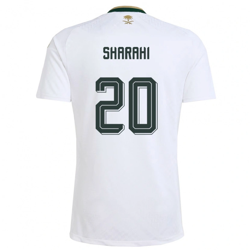 Danxen Dámské Saúdská Arábie Anwar Sharahi #20 Bílá Zelená Zlatá Daleko Hráčské Dresy 26-28 Dres