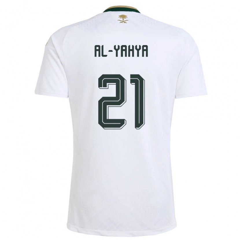 Danxen Dámské Saúdská Arábie Muhannad Al-Yahya #21 Bílá Zelená Zlatá Daleko Hráčské Dresy 26-28 Dres