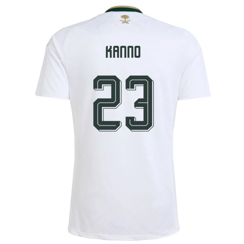Danxen Dámské Saúdská Arábie Mohamed Kanno #23 Bílá Zelená Zlatá Daleko Hráčské Dresy 26-28 Dres