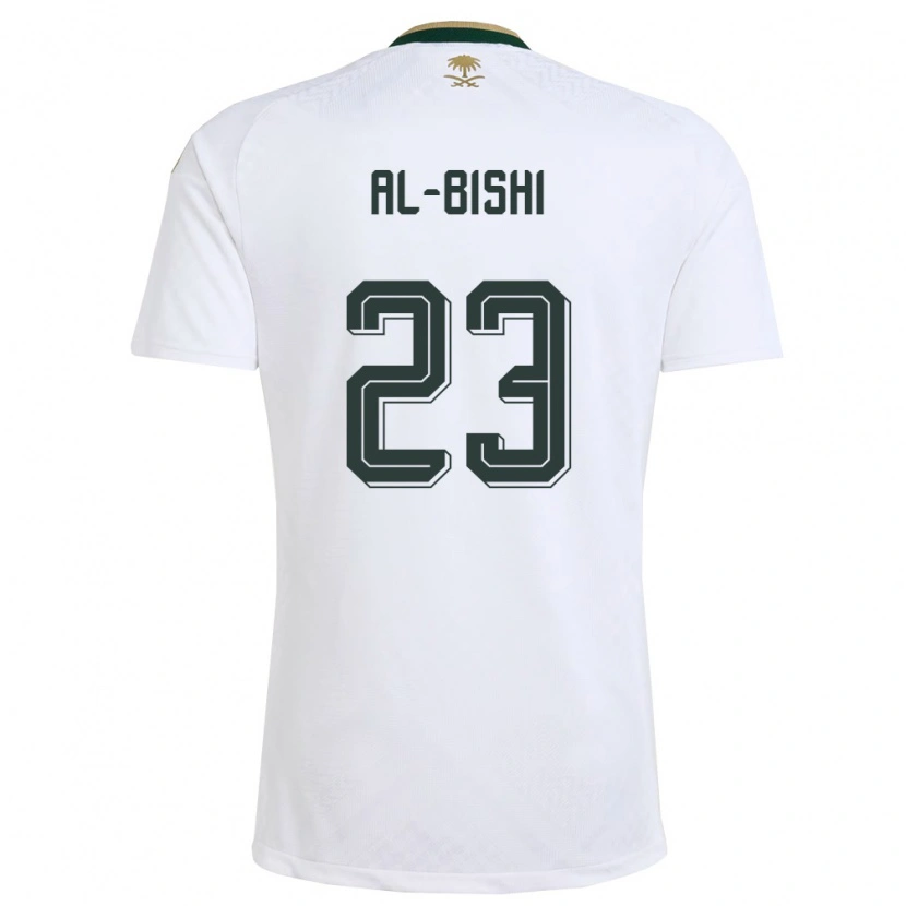 Danxen Dámské Saúdská Arábie Abdullah Al-Bishi #23 Bílá Zelená Zlatá Daleko Hráčské Dresy 26-28 Dres