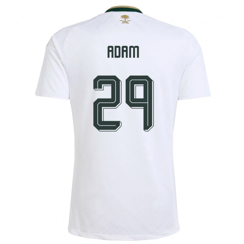 Danxen Dámské Saúdská Arábie Hamed Adam #29 Bílá Zelená Zlatá Daleko Hráčské Dresy 26-28 Dres