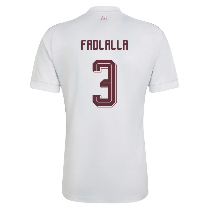 Danxen Dámské Katar Saifeldeen Fadlalla #3 Bílá Vínová Daleko Hráčské Dresy 26-28 Dres