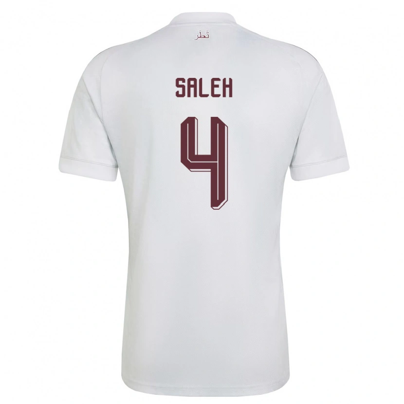 Danxen Dámské Katar Hagar Saleh #4 Bílá Vínová Daleko Hráčské Dresy 26-28 Dres