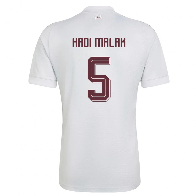 Danxen Dámské Katar Karam Malak #5 Bílá Vínová Daleko Hráčské Dresy 26-28 Dres