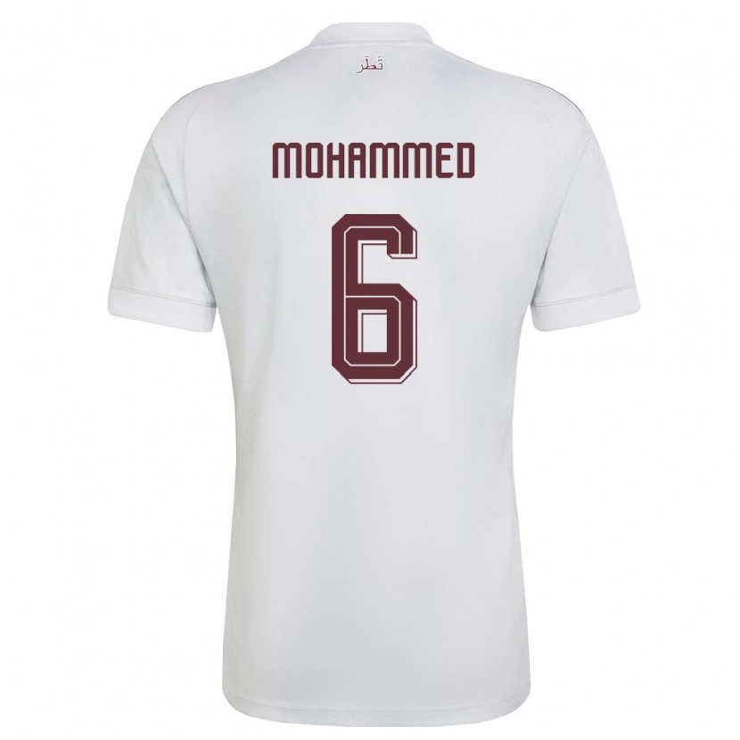 Danxen Dámské Katar Abdulaziz Mohammed #6 Bílá Vínová Daleko Hráčské Dresy 26-28 Dres