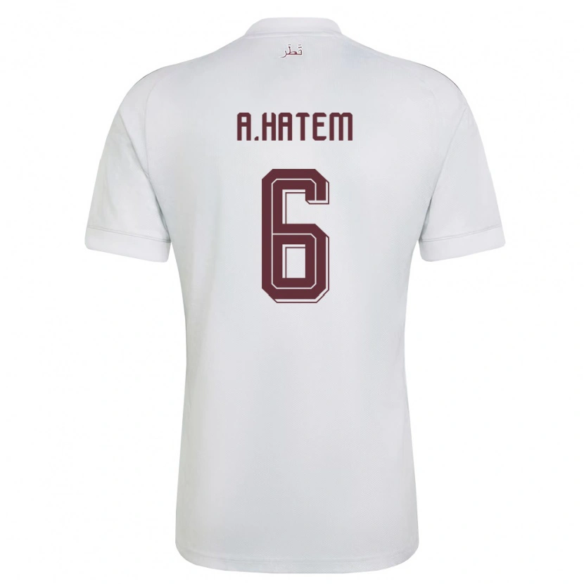 Danxen Dámské Katar Abdulaziz Hatem #6 Bílá Vínová Daleko Hráčské Dresy 26-28 Dres