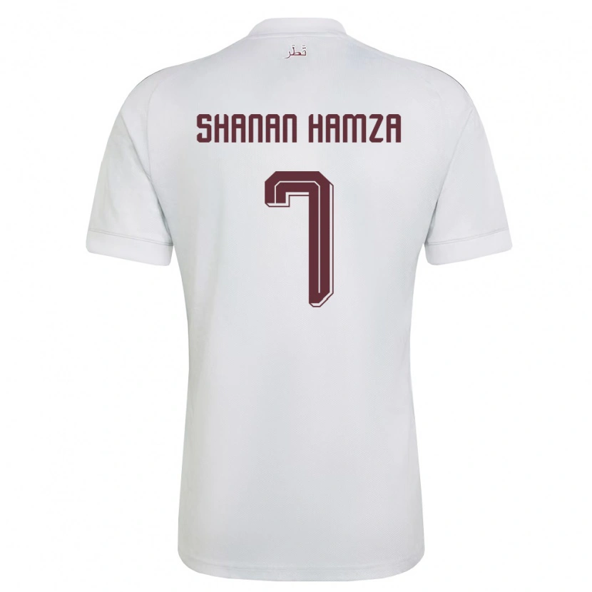 Danxen Dámské Katar Mubarak Shanan Hamza #7 Bílá Vínová Daleko Hráčské Dresy 26-28 Dres