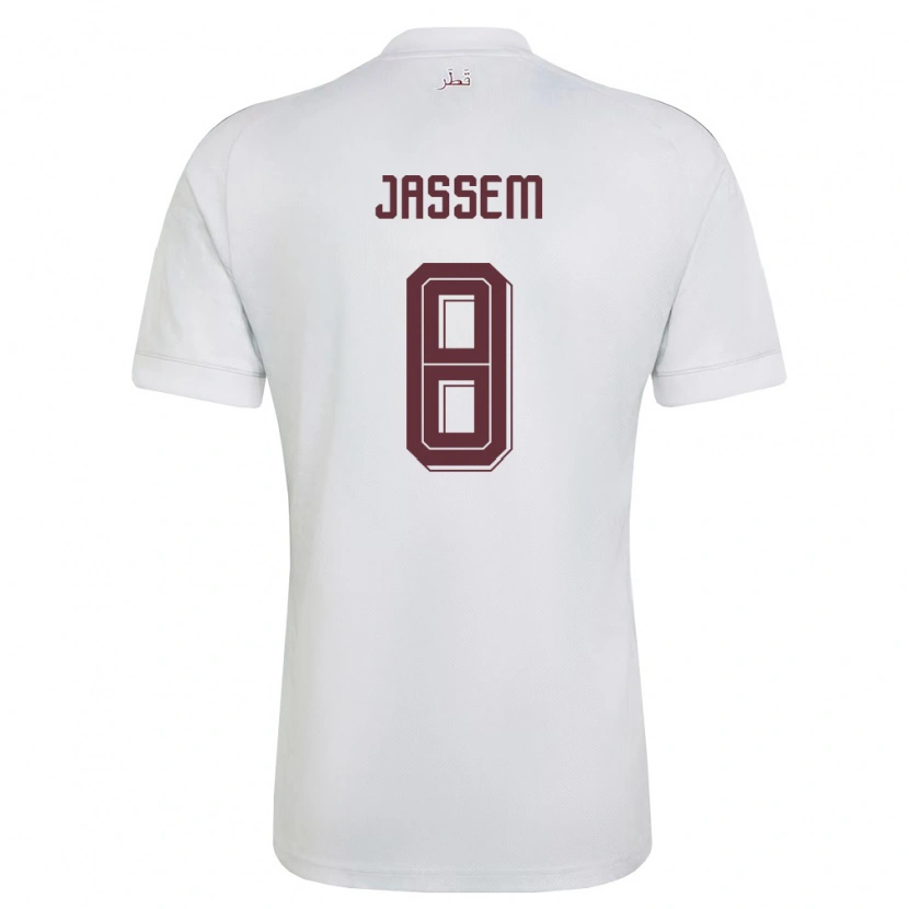 Danxen Dámské Katar Jassem Gaber #8 Bílá Vínová Daleko Hráčské Dresy 26-28 Dres
