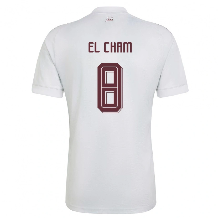 Danxen Dámské Katar Richard El Cham #8 Bílá Vínová Daleko Hráčské Dresy 26-28 Dres