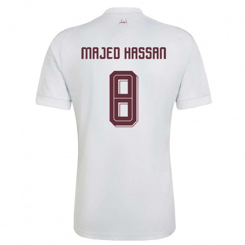 Danxen Dámské Katar Malik Hassan #8 Bílá Vínová Daleko Hráčské Dresy 26-28 Dres