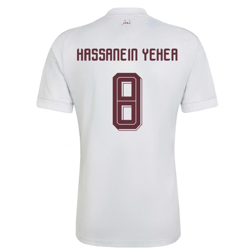 Danxen Dámské Katar Mohamed Hassanein Yehea #8 Bílá Vínová Daleko Hráčské Dresy 26-28 Dres