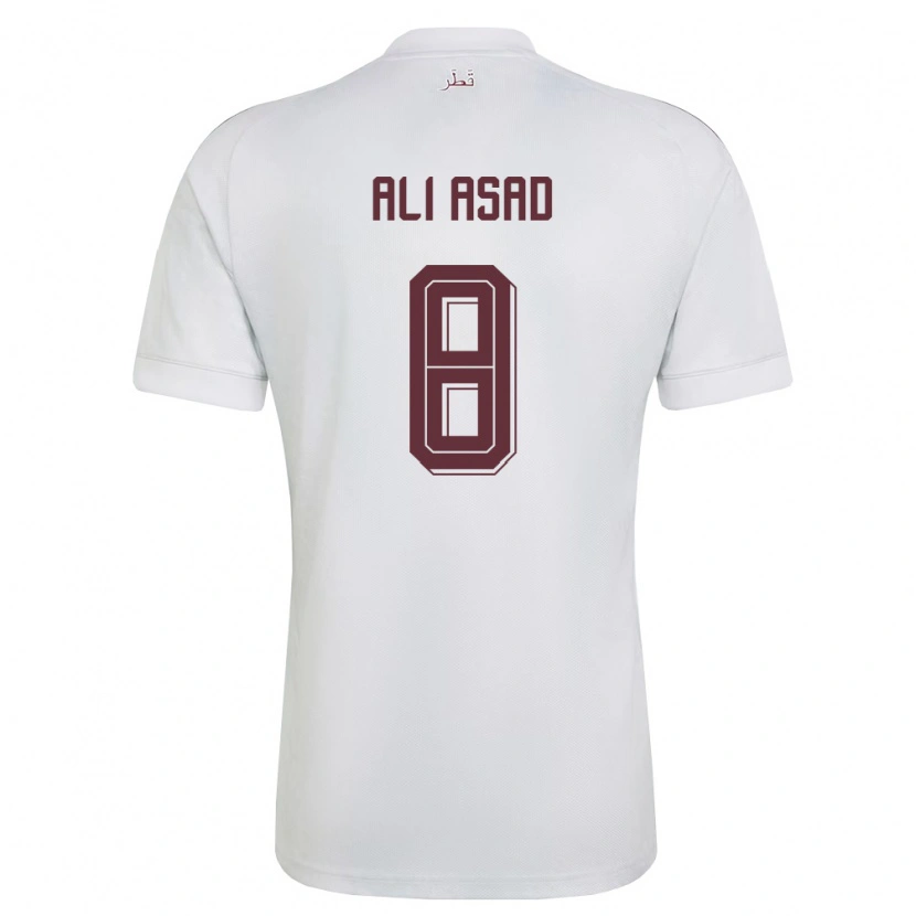 Danxen Dámské Katar Ali Asad #8 Bílá Vínová Daleko Hráčské Dresy 26-28 Dres
