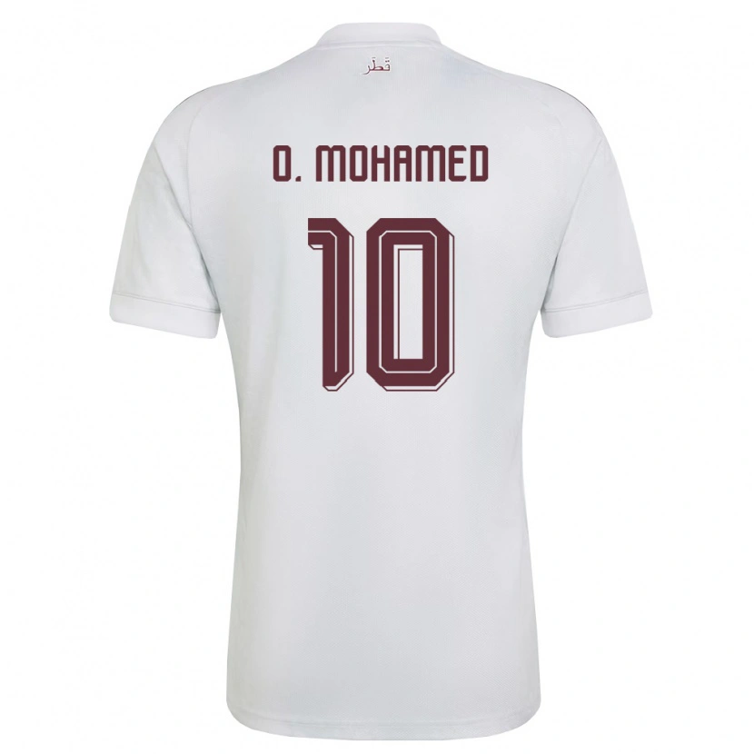Danxen Dámské Katar Osama Ibrahim O. Mohamed #10 Bílá Vínová Daleko Hráčské Dresy 26-28 Dres