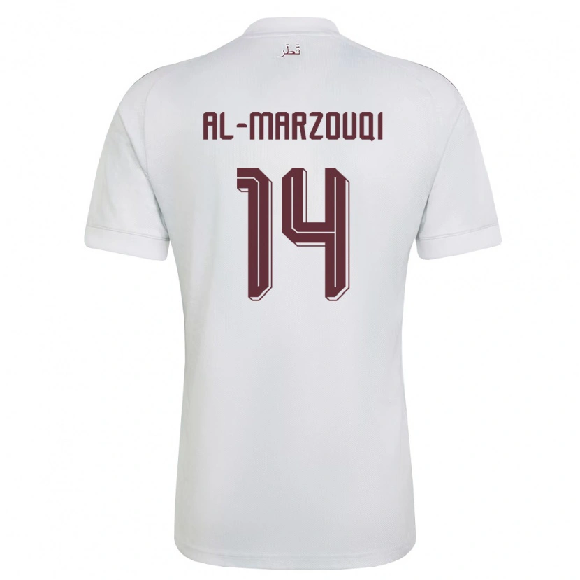 Danxen Dámské Katar Omar Al-Marzouqi #14 Bílá Vínová Daleko Hráčské Dresy 26-28 Dres